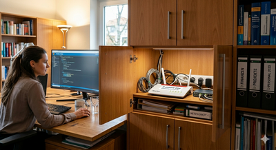 Büro Rrouter vom IT Ponit in MV, Bildrechte: KI https://gemini.google.com/